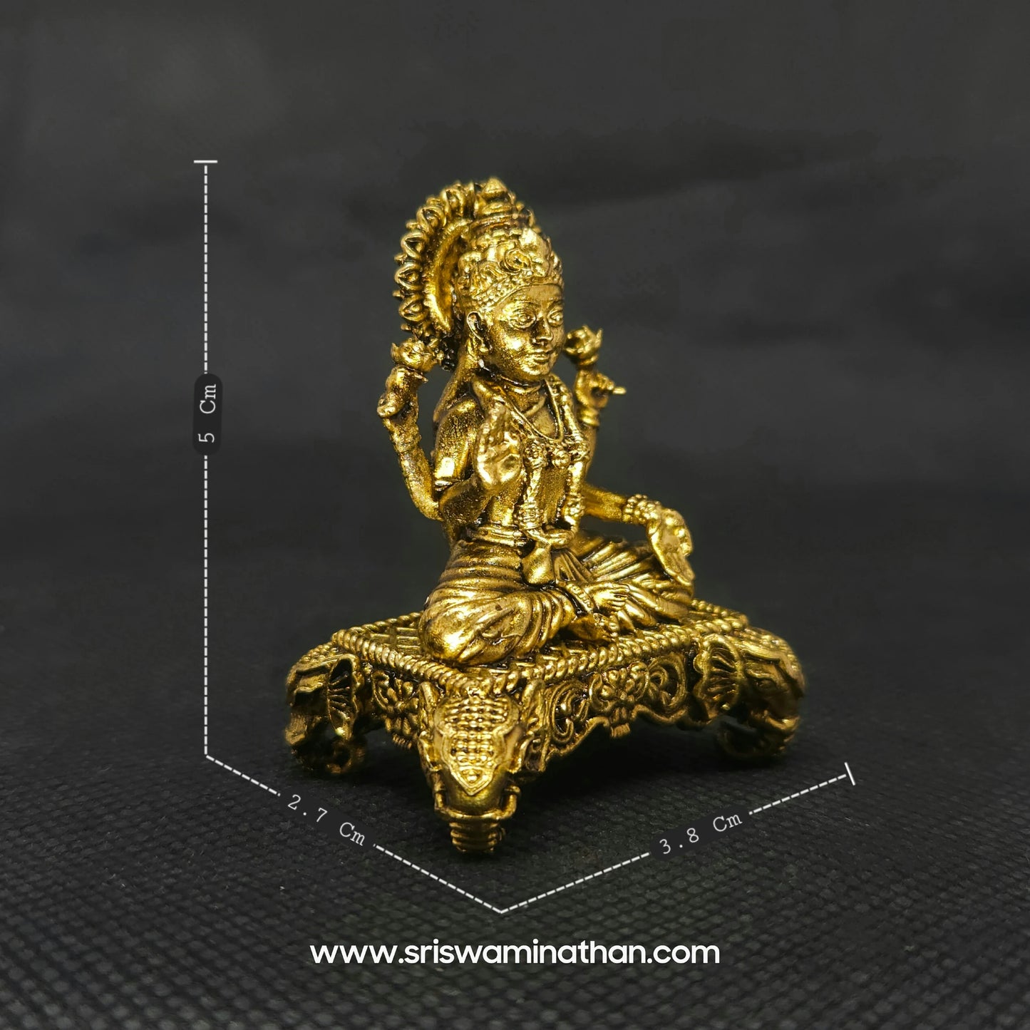 2" Lakshmi seated on Elephant Peedam
