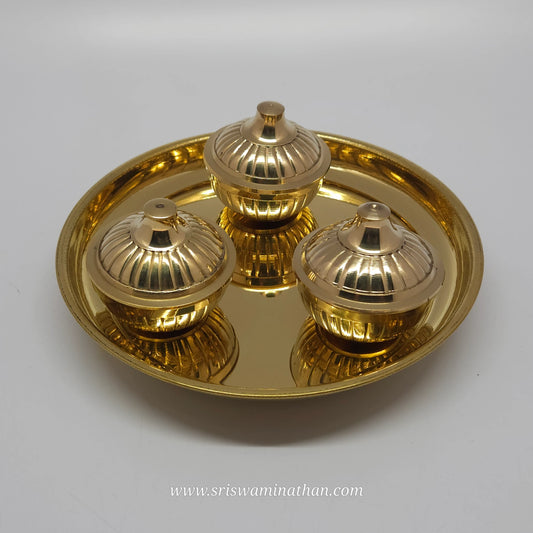 3 CUP POOJA PLATE