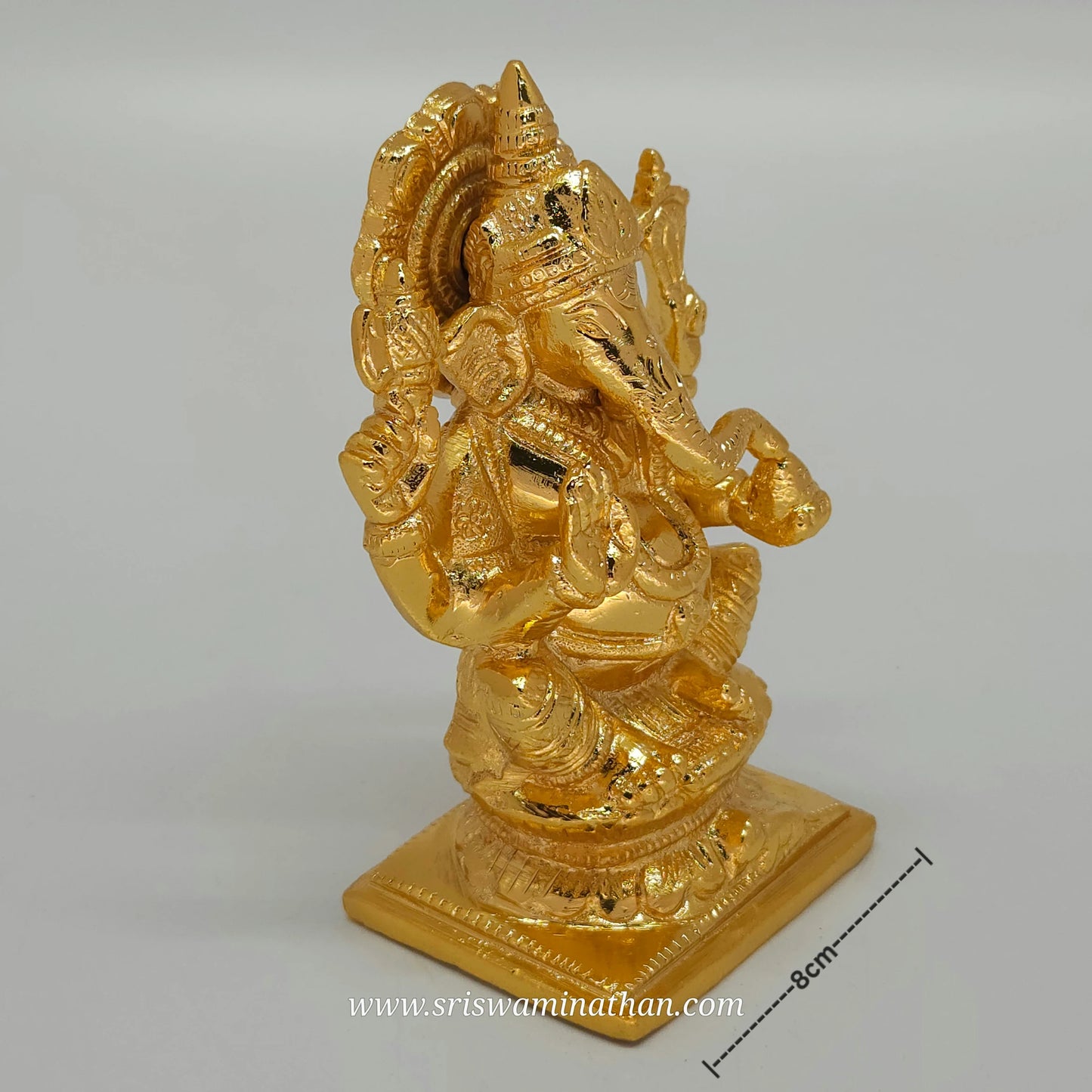 Brass Lord Ganesha Idol – Golden Finish | 5 inches