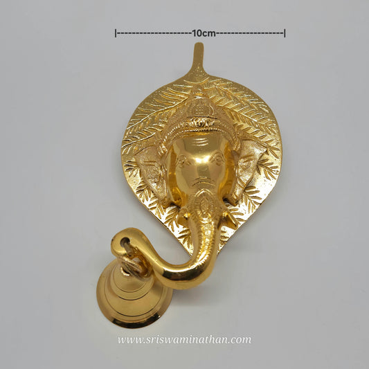 Brass Ganesha Wall Hanging with Bell – Vastu & Home Décor