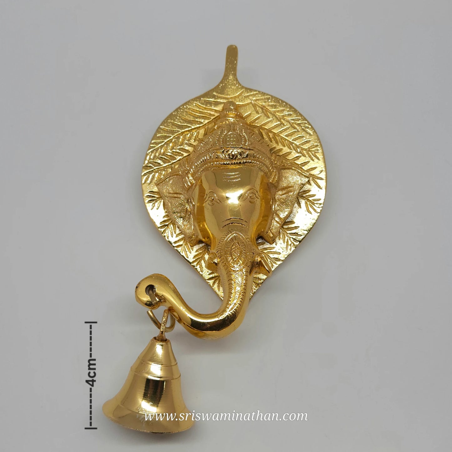 Brass Ganesha Wall Hanging with Bell – Vastu & Home Décor