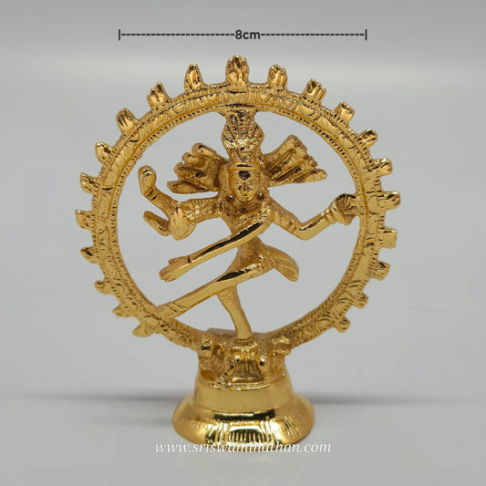 4 Inch Brass Natarajar Idol - Lord Shiva Cosmic Dance Statue