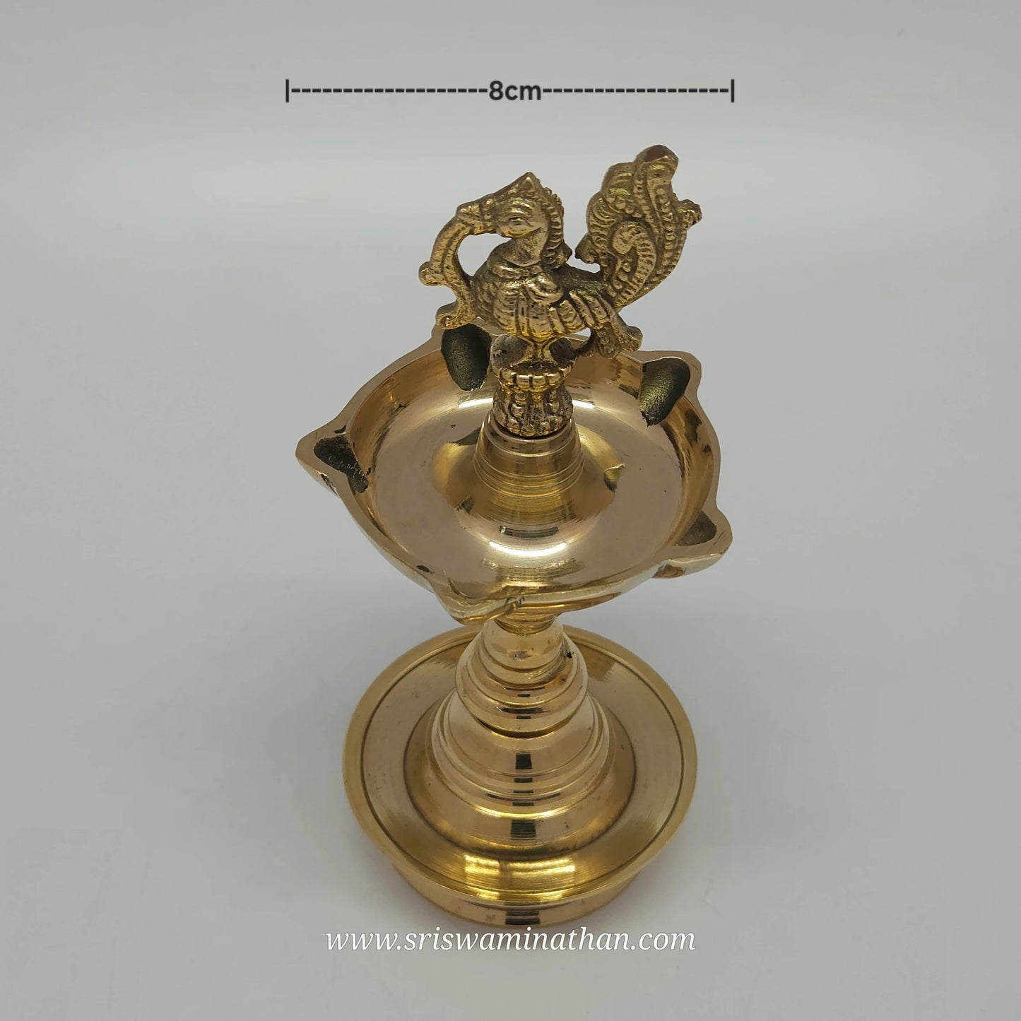 Brass Kerala Peacock Oil Lamp - 7 Inches Traditional Deepam