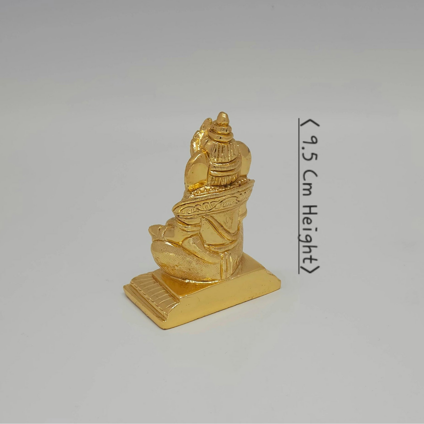Premium Brass Seated Lord Kubera Murti with Sacred Treasury Purse and Ornate Peedam – 3.7" (9.5 cm) | Sri Swaminathan & Co