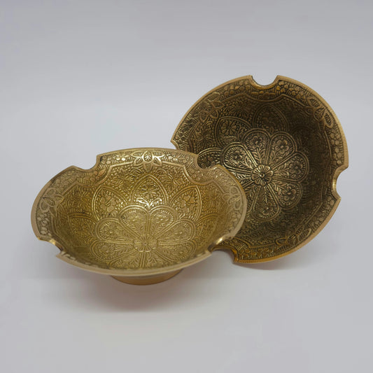 Sri Swaminathan & Co Intricate Altar Rangoli Mahal Dome Brass Bowl (4 inch)