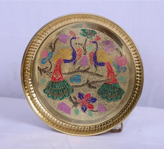 Brass Pooja Tray Peacock 9 260gm