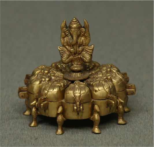 Brass Kumkum Boxes Mix
