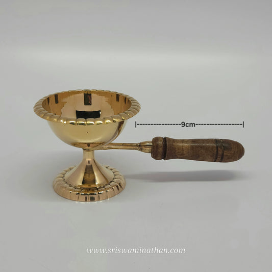 Wooden Grip Brass Dhoobakkal – Traditional Sambrani Spoon
