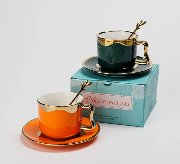 Cup & Saucer Ceramic 136_orange_ Cup