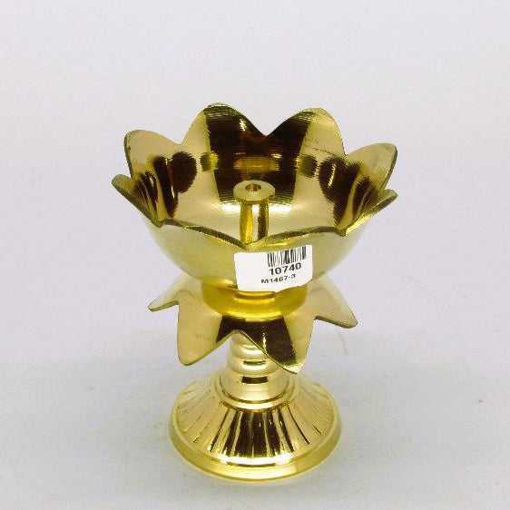 Brass Lotus Nanda Deepam for Spiritual Growth (150g)