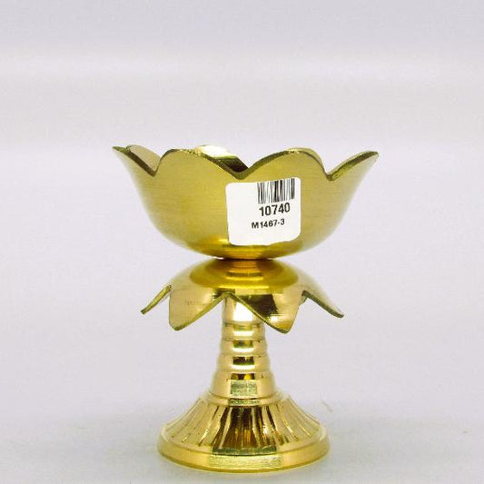 Brass Lotus Nanda Deepam for Spiritual Growth (175g)