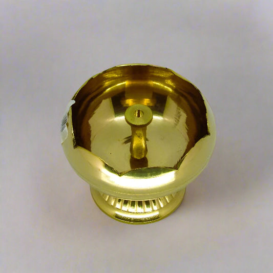 Brass Kamal Nanda Deepam with stand for Puja and Meditation (140g)| Nanda Deepam| Brass Deepam| Lotus Deepam|Spiritual Lighting Puja Lamp