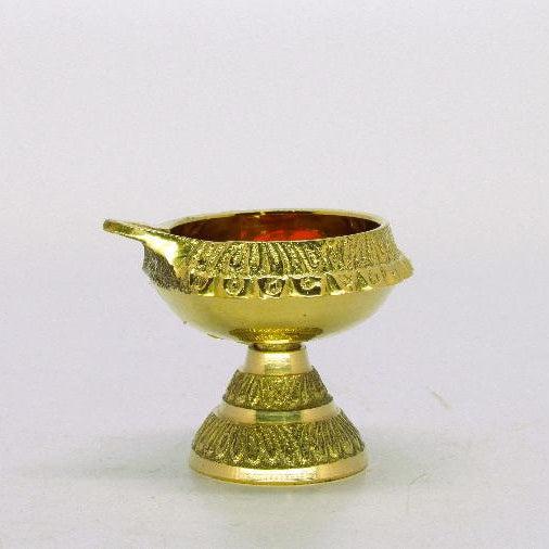 Kubera Brass Deepam - Spiritual Prosperity Oil Lamp (120g)