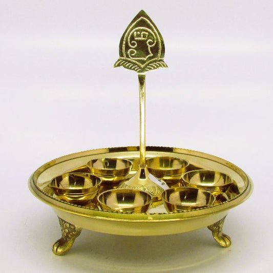 Grand Murugan Puja Kit - Special (6 Agal Deepam, Vel, TRAY)|Large Lord Om Murugan Worship Kit (6 Deepam, Vel, TRAY)| ARUMUGA KARTHIGAI DEEPAM WITH GRAND VEL