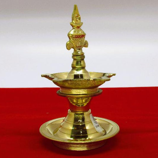 KUMBA VILAKKU No.2| TRADITIONAL BRASS KUMBA VILAKKU WITH FIVE FACE LIGHTING