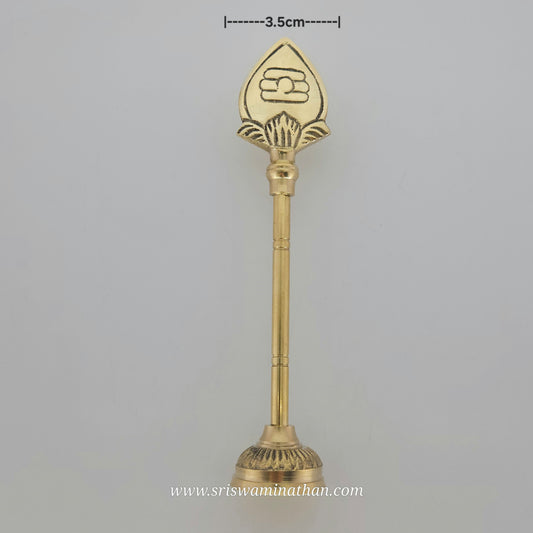 Brass Vel Ayutham - Murugan Thiruvadi Symbol for Pooja & Temple Decor