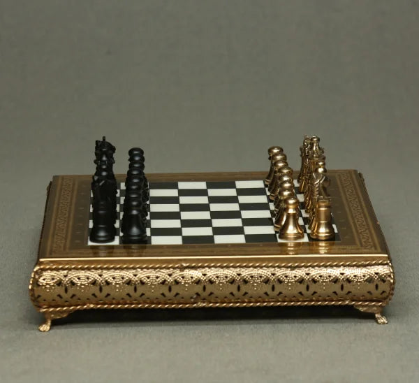 Chess Board With Coins Brass