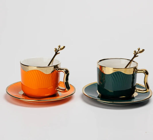 Cup & Saucer Ceramic 136_green