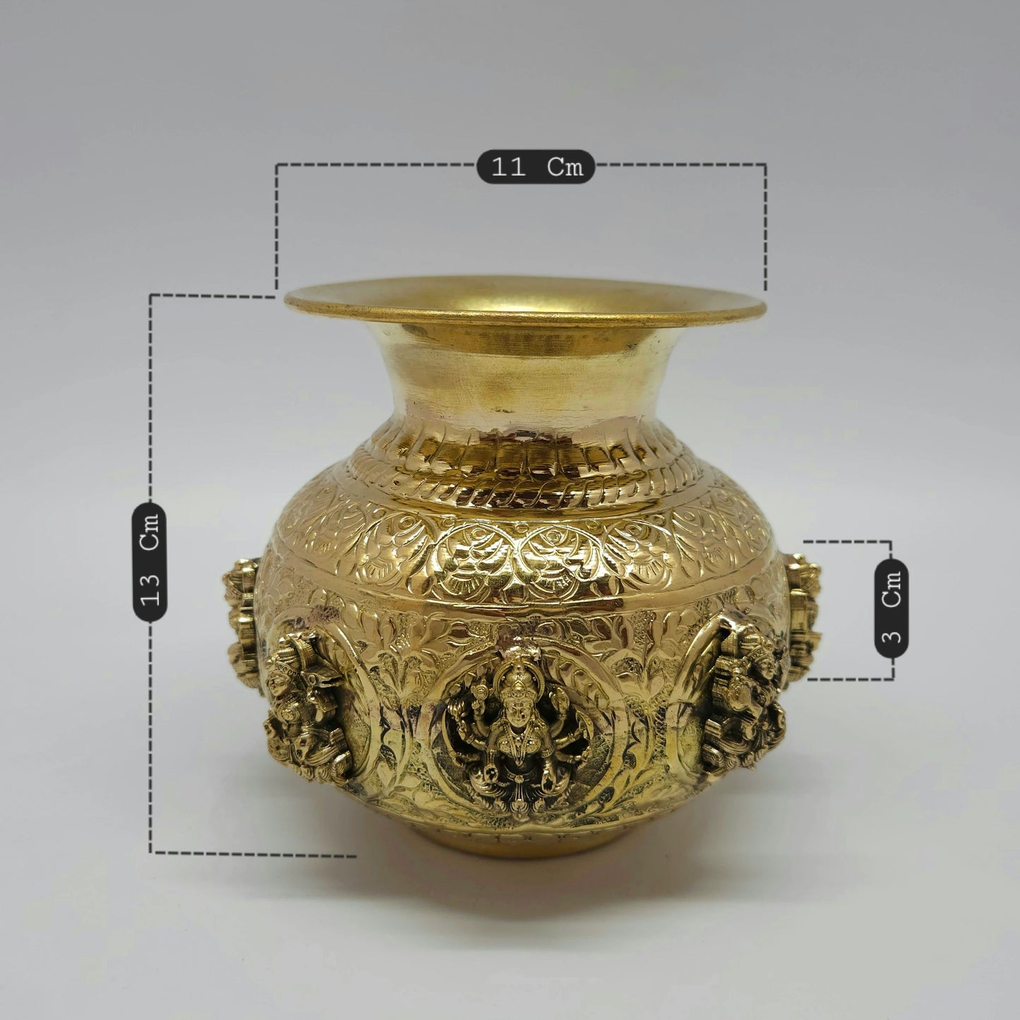 Ashtalakshmi Brass Kalash 13cm Kumbakonam Size 11cm Diameter 13cm Height 3cm Idol Height Puja Lota Sombu Kalasam Sri Swaminathan