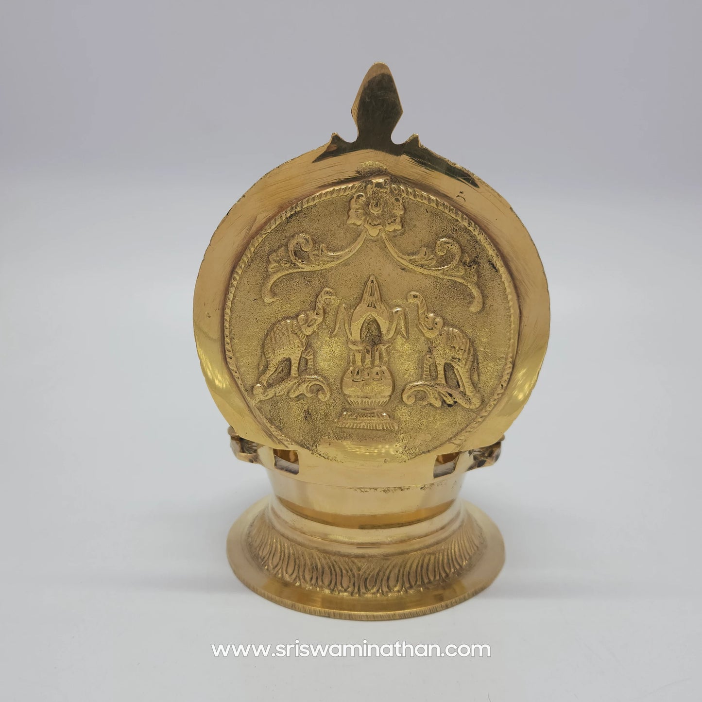 Ashtalakshmi Deepam Back View - Kalasha with Elephants in Blessing Pose - Diwali Wedding Gift Lamp