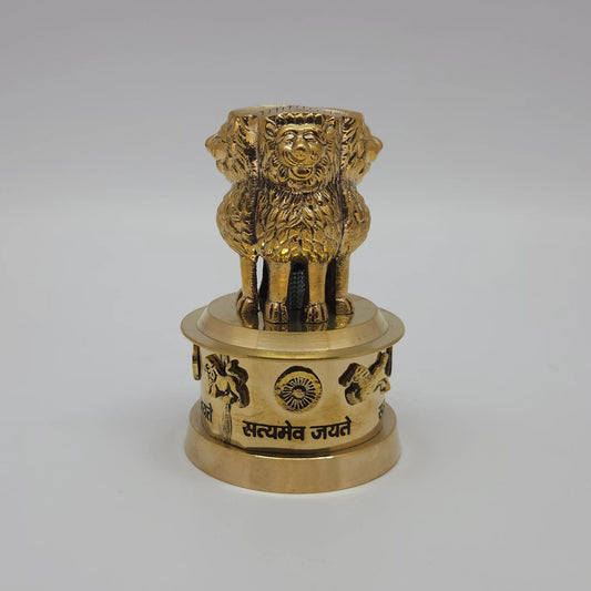 Brass Ashoka Stambh Pillar 8cm 150gm SKU 15767 Dashboard Companion