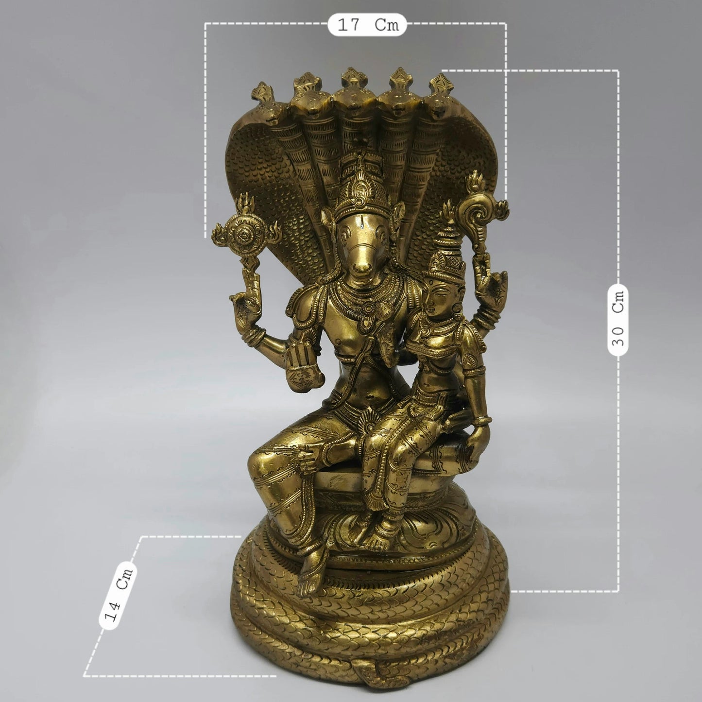 Brass Lakshmi Hayagriva Idol Dimensions 17cm Width 30cm Height 14cm Depth 7.9kg