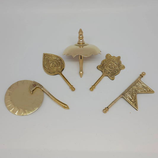 Traditional brass Sooda Ubasara set - Tamil temple ritual offering kit by Sri Swaminathan & Co