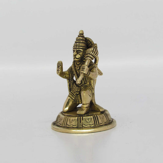 Hanuman Round Base 400gm Antique