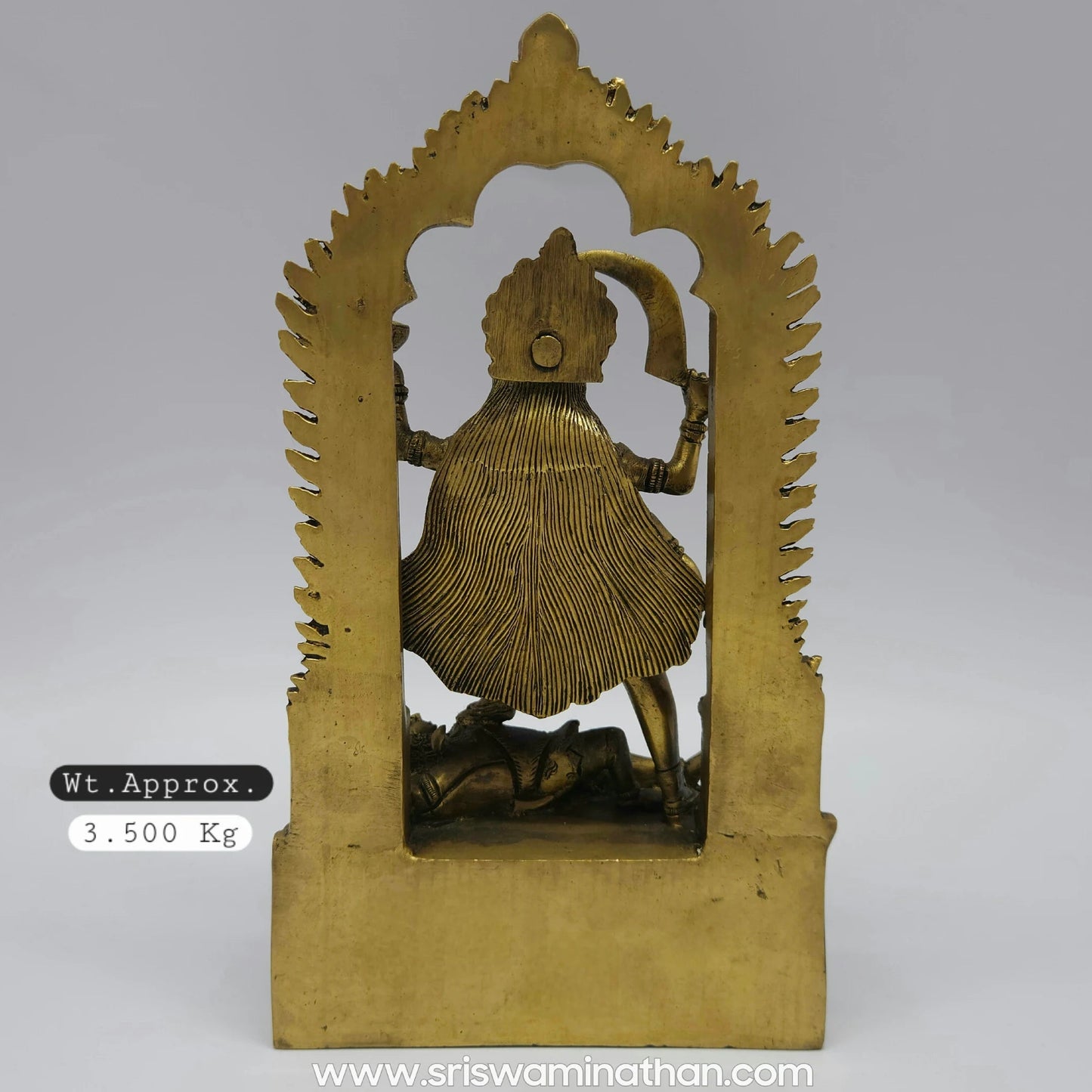 Dakshina Kali Brass Statue Back View 3.5kg Antique Finish