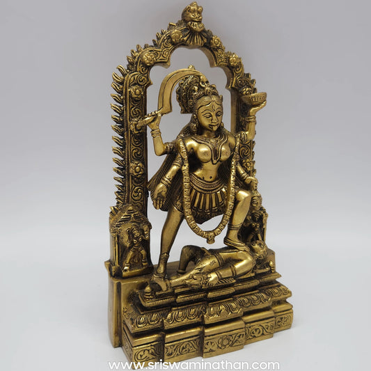Kolkata Kali Amman Brass Idol Right Side View Prabha Arch