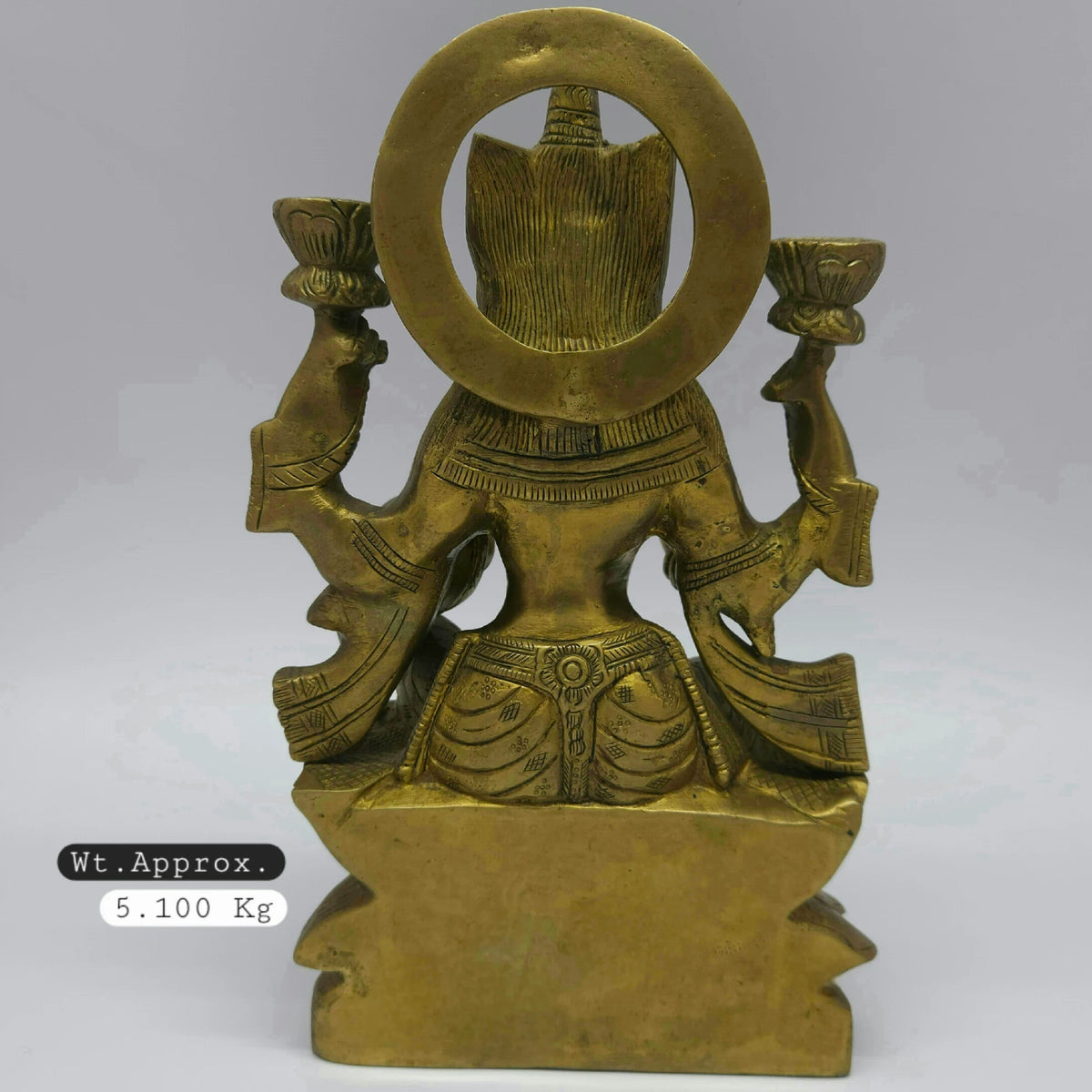 Maa Laxmi Brass Statue Side View 29cm Tamil Nadu
