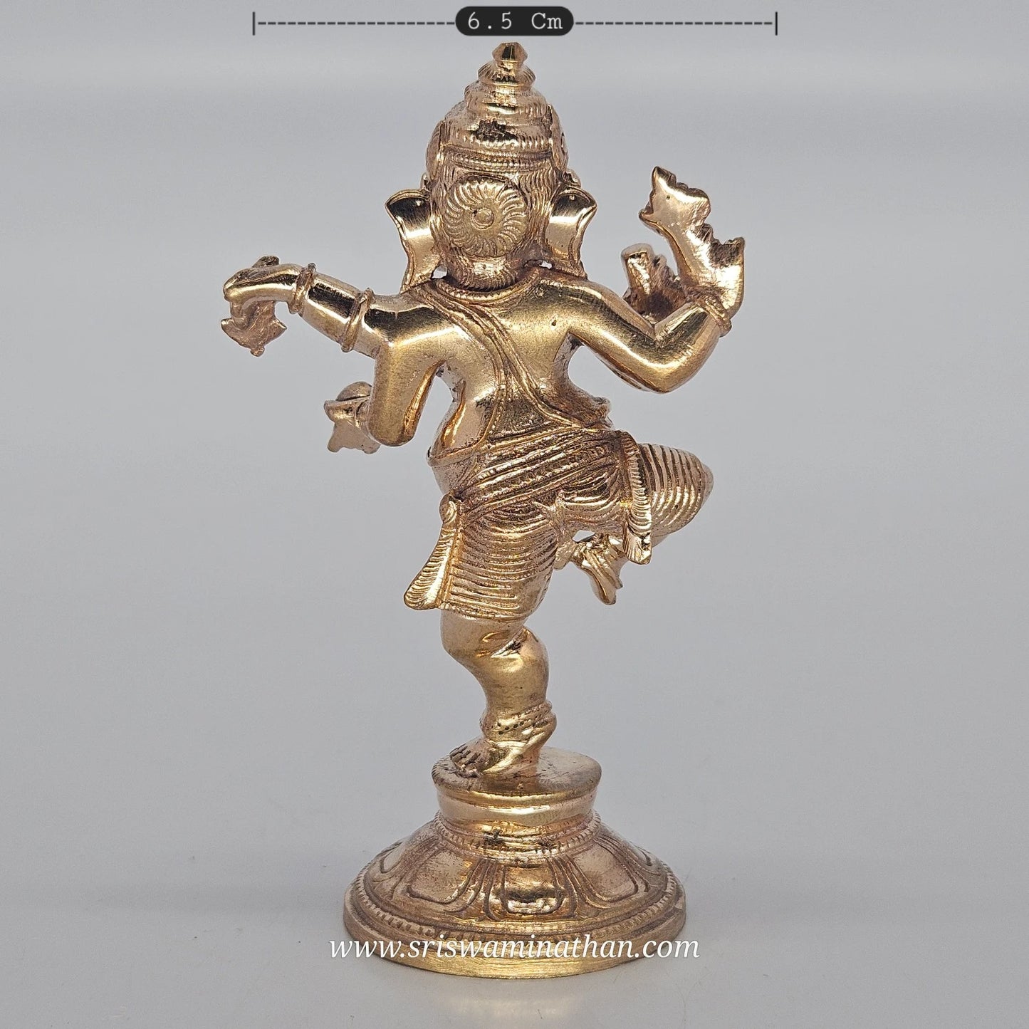 Nataraj Vinayagar Back View - Dancing Pose Panchaloha - Premium Brass Deity Statue