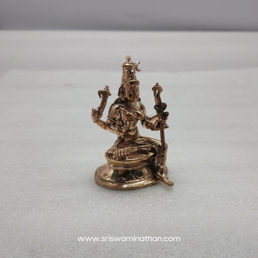 Side view of Rajarajeshwari Panchaloha Idol 3.5 Inch showing Ankusha and Pasha detail — Tripura Sundari, Kumbakonam handcrafted