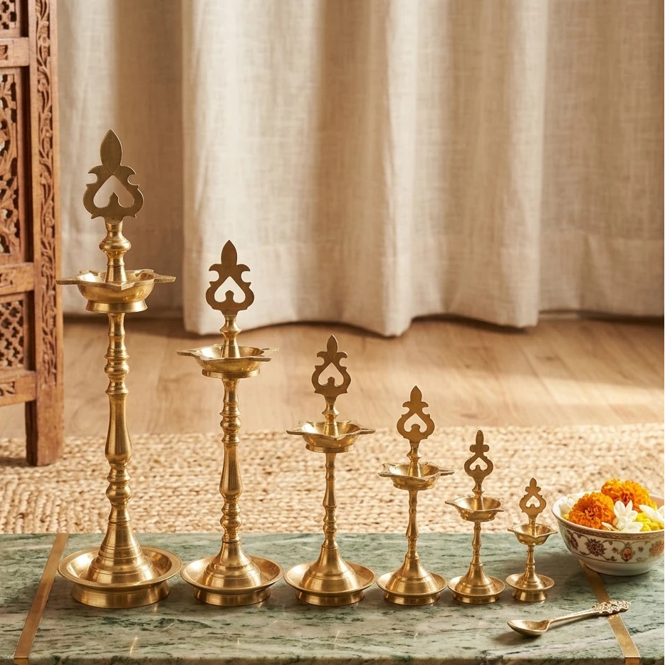 Porai Kutthu Vilakku – Traditional Brass Oil Lamp for Pooja