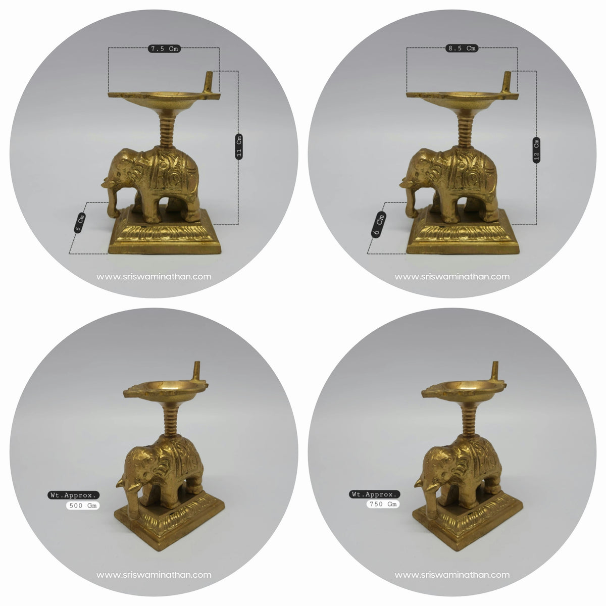 Handmade brass elephant lamp