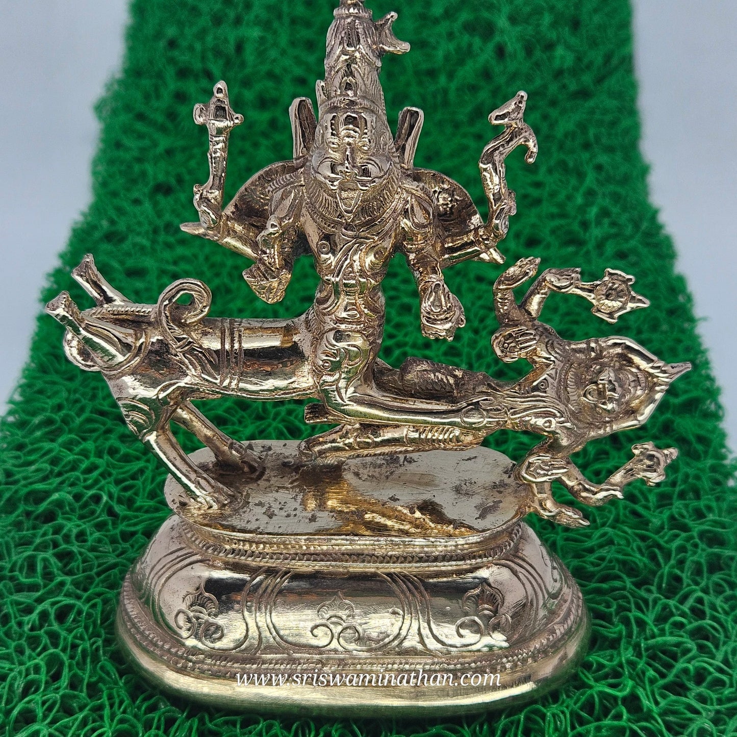 Sarabeswarar Back View - Sharabha Shiva Brass Statue - Protection & Power Deity - Sri Swaminathan