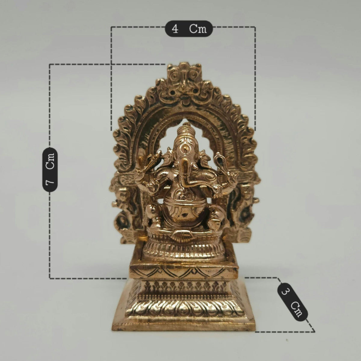 Thiruvatchi Vinayagar panchaloha Statue Dimensions 4cm Width 7cm Height 3cm