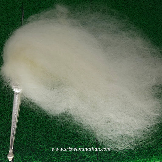 Traditional ceremonial fly-whisk (chamara) for Hindu temple aarti and puja.