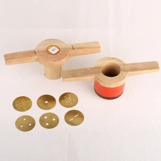 Eco-Friendly Chakli Maker β Wooden and Brass