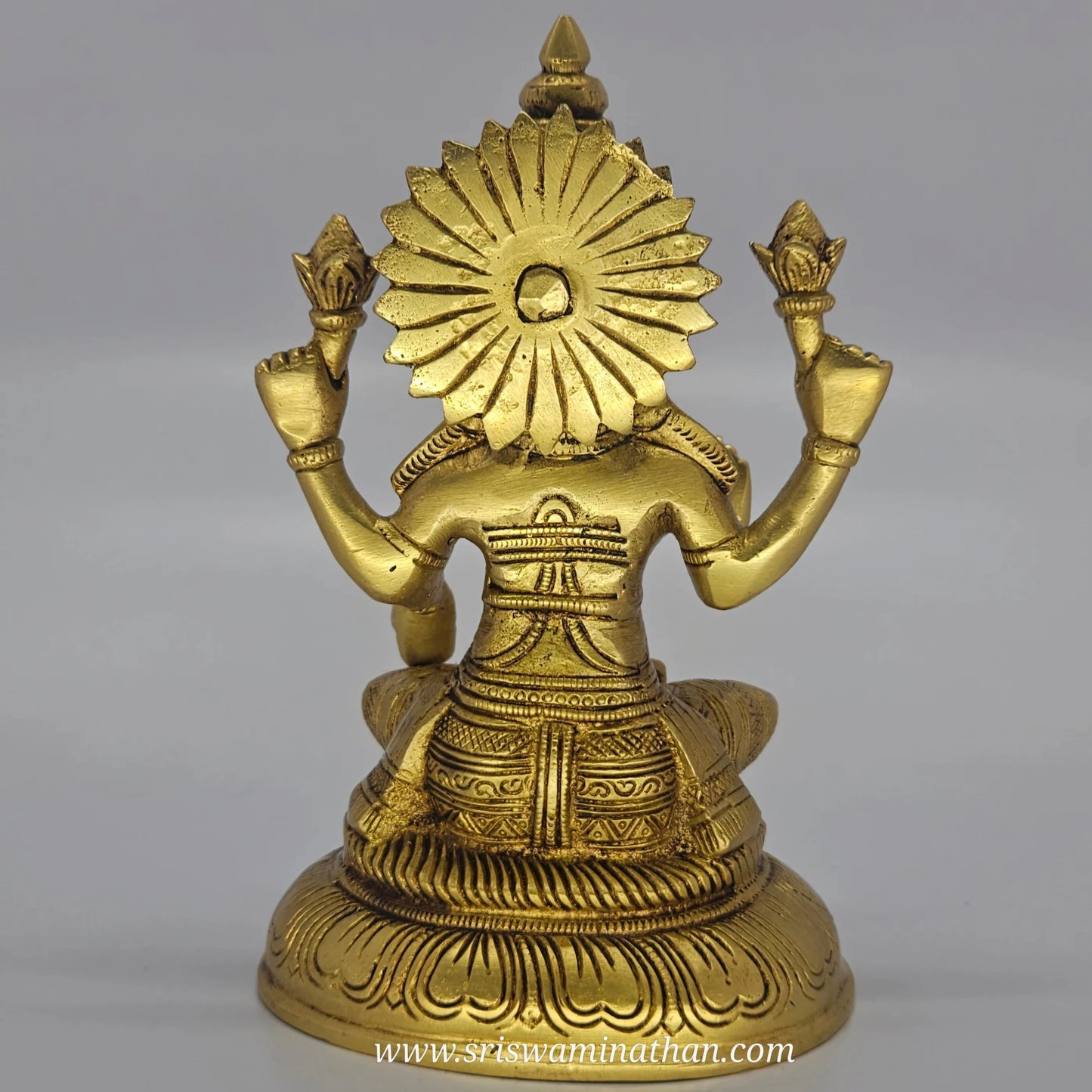 Lakshmi Brass Statue 7.5" - Goddess of Wealth & Prosperity
