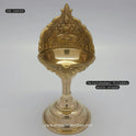 Traditional Gaja Lakshmi brass lamp from Tamil Nadu - Standing vilakku with elephant motifs for pooja room"