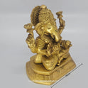 8 Inch Traditional Ganesha Brass Murti - 4.6kg Vinayagar Idol for Pooja Room