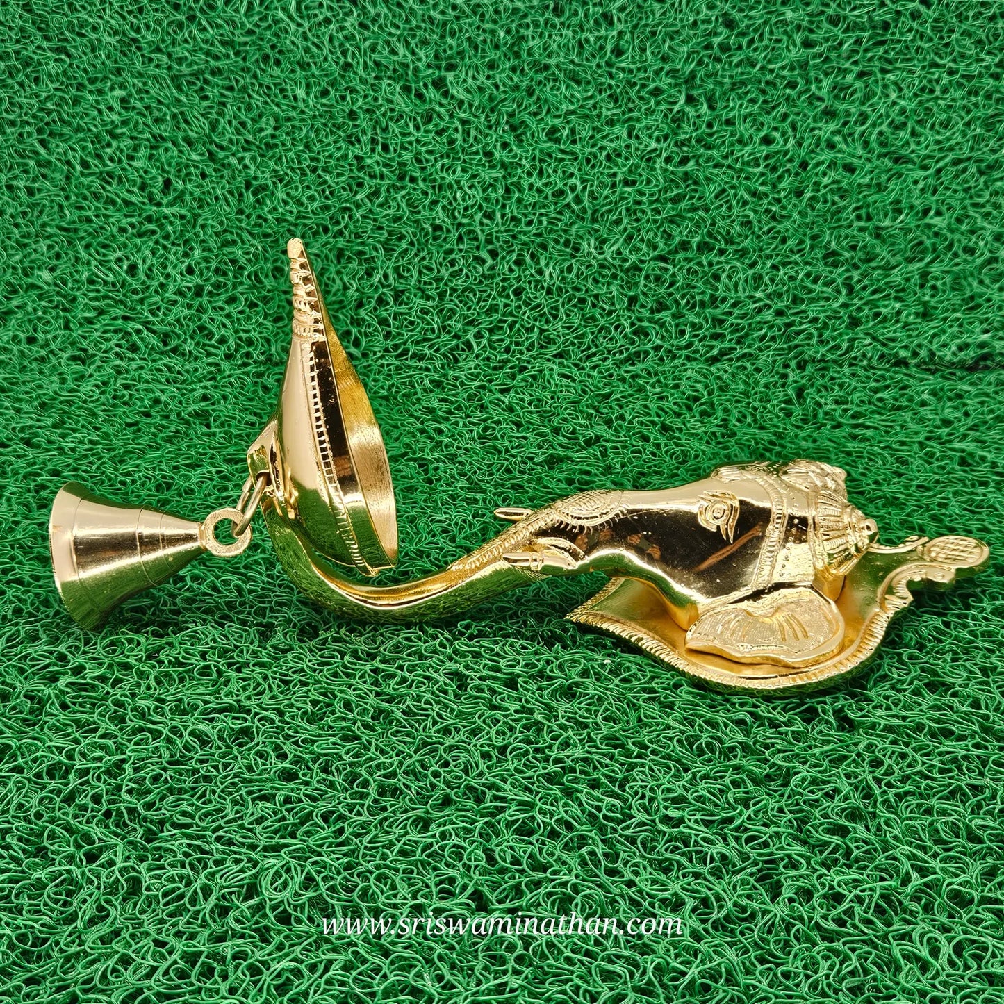 Brass Ganesha Wall Hanging Diya with Bell