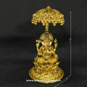3.25" ganesha sitting under umbrella dome