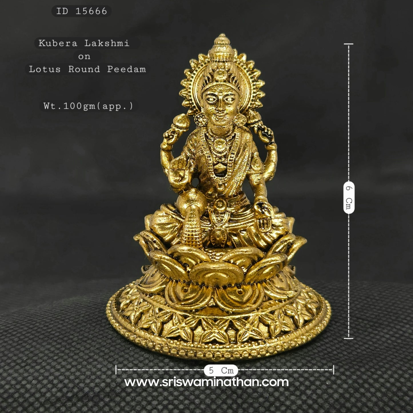 Lakshmi Sitting On Elegant Round Lotus