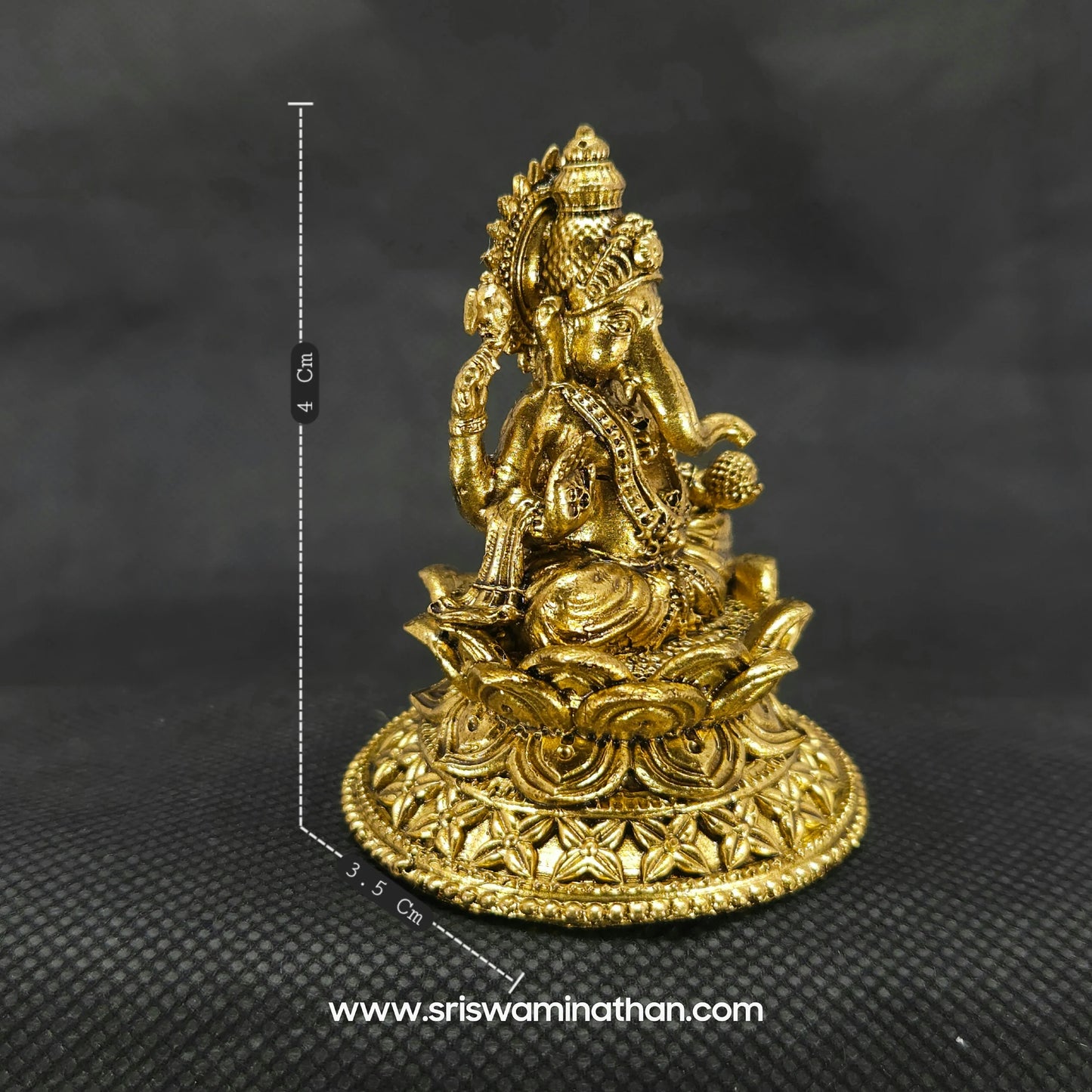 Ganesh Sitting on Elegant Round Lotus