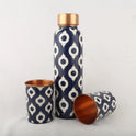 Copper Water Bottle & Glass Set | 900 ml Bottle with 2 Glasses — 4 Design Variants