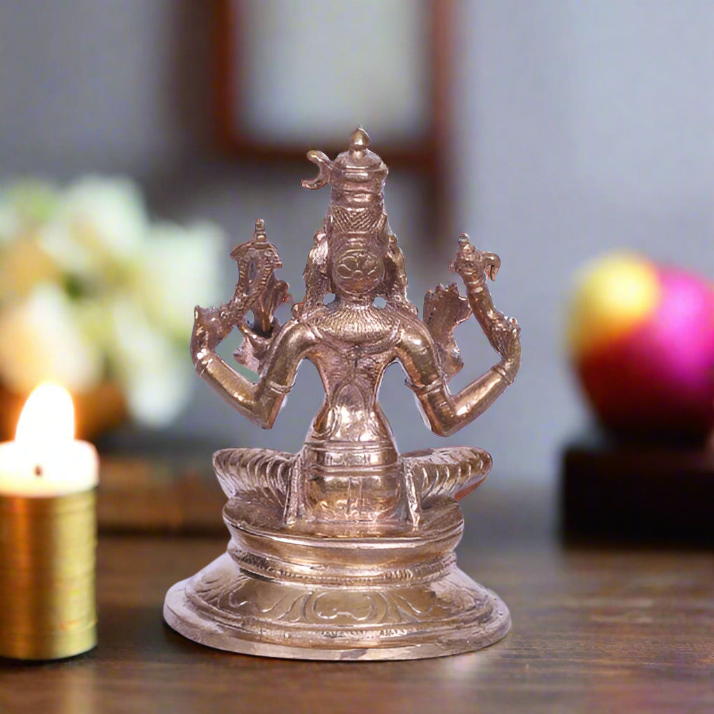 Rajarajeshwari Panchaloha Idol – 3.2 Inch | Seated on Beedam
