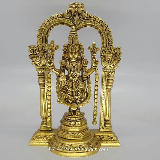 "Lord Venkateswara Balaji statue 12 and 14 inch - Traditional Tirupati style brass statue for home temple