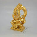 Brass Goddess Saraswati Idol – Golden Finish | 6 inch